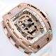 Copy Richard Mille Skull Watch 52-01 Skull Dial Rose Gold Case White Rubber Strap (3)_th.jpg